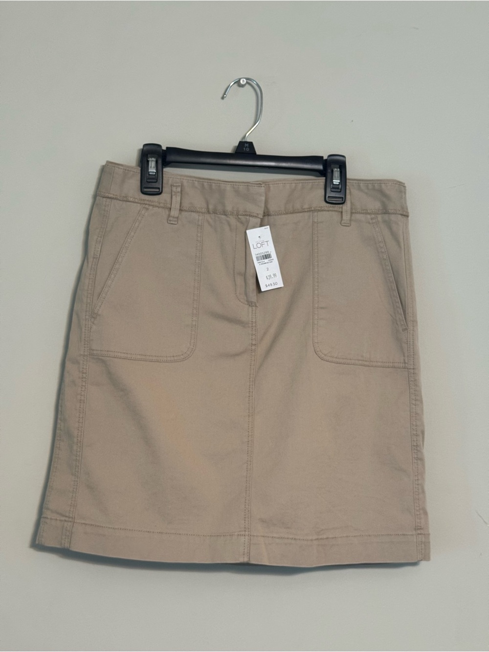 NWT LOFT Tan Utility Mini Skirt Size 2